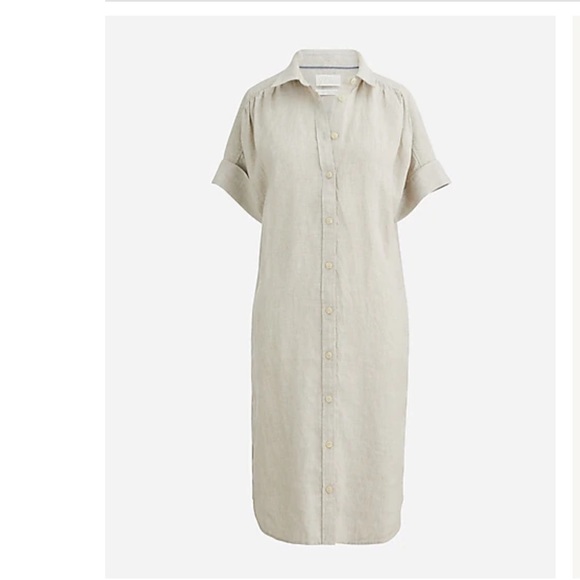 JCREW LINEN RELAX FIT SHIRT DRESS SZ XS NWT - Picture 6 of 9